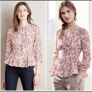 Anthropologie Moulinette Soeurs Floral Peplum Top Size 8